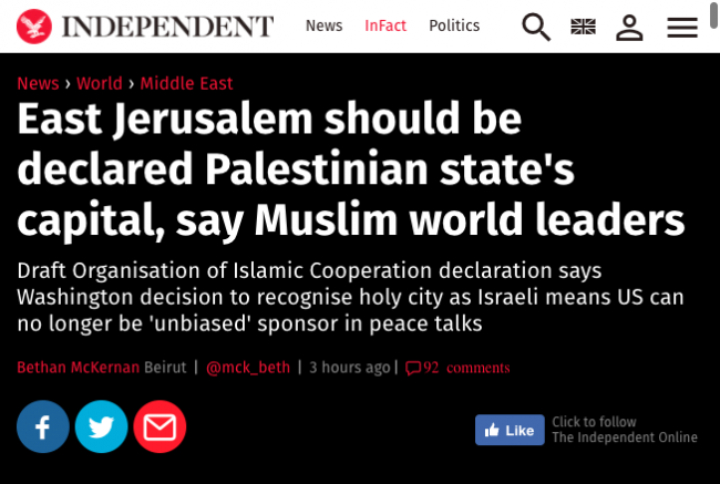 İstanbul'daki Kudüs zirvesi dünya basınında